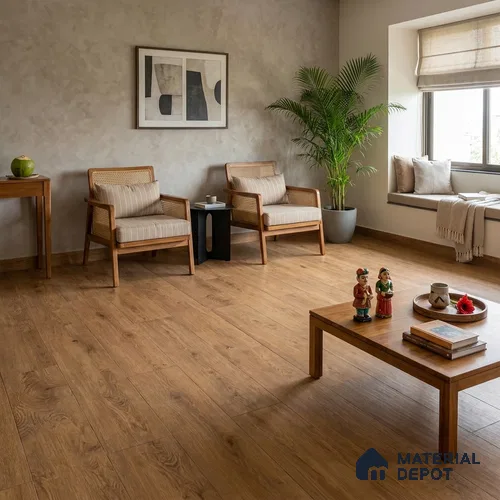 Sunset Oak Laminate Wood Floor 4.13 ft x 7.55 inch - 8 mm | LF 00352 D | Unilin Patented Locking | AC4 Grade 25-Year Residential Warranty | Suitable For Living Room, Bedroom & Office