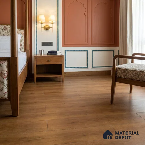 HDF Base Laminate Wood Floor 4 ft x 8 inch - 8 mm | LF 00364 F | 10-Year Residential Warranty | AC4 Grade Wax Coated | Suitable For Living Room, Bedroom & Office