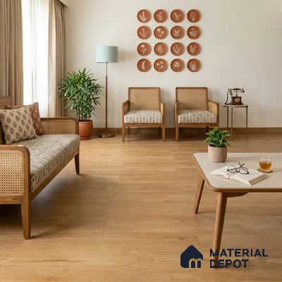 HDF Base Laminate Wood Floor 4 ft x 8 inch - 8 mm | LF 00364 H | 10-Year Residential Warranty | AC4 Grade Wax Coated | Suitable For Living Room, Bedroom & Office