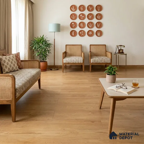 HDF Base Laminate Wood Floor 4 ft x 8 inch - 8 mm | LF 00364 H | 10-Year Residential Warranty | AC4 Grade Wax Coated | Suitable For Living Room, Bedroom & Office