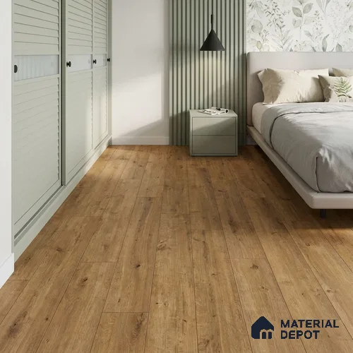Taylor Oak Laminate Wood Floor 4.13 ft x 9.6 inch - 8 mm | LF 00354 B | AC4 Grade 25-Year Residential Warranty | Unilin Click Lock DIY Installation | Suitable For Living Room, Bedroom & Office