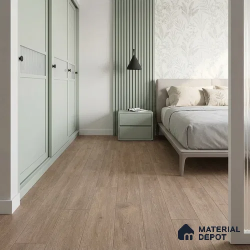 Garda Oak Laminate Wood Floor 4.13 ft x 9.6 inch - 8 mm | LF 00354 C | AC4 Grade 25-Year Residential Warranty | Unilin Click Lock DIY Installation | Suitable For Living Room, Bedroom & Office