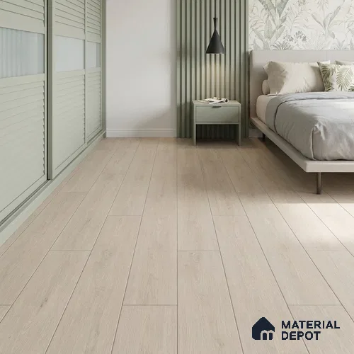 Salt Lake Oak Laminate Wood Floor 4.13 ft x 9.6 inch - 8 mm | LF 00354 | AC4 Grade 25-Year Residential Warranty | Unilin Click Lock DIY Installation | Suitable For Living Room, Bedroom & Office