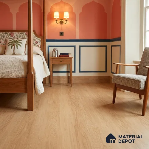 Sandy Husk Suede Finish Hybrid Vinyl Flooring | VF 00164 B | 4 ft x 7.2 Inch - 3 mm | Suitable For Bedroom, Office & Indoor Sports Area