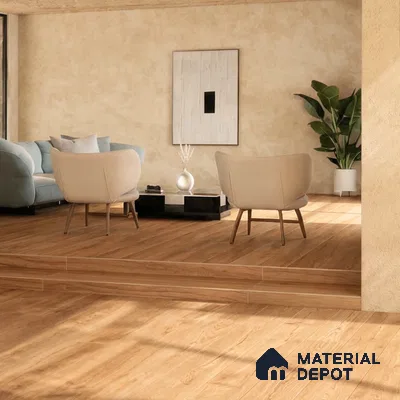 Sandy Husk Suede Finish Hybrid Vinyl Flooring | VF 00164 B | 4 ft x 7.2 Inch - 3 mm | Suitable For Bedroom, Office & Indoor Sports Area
