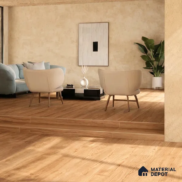 Sandy Husk Suede Finish Hybrid Vinyl Flooring | VF 00164 B | 4 ft x 7.2 Inch - 3 mm | Suitable For Bedroom, Office & Indoor Sports Area