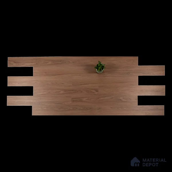 Tuscan Walnut Suede Finish Hybrid Vinyl Flooring | VF 00164 C | 4 ft x 7.2 Inch - 3 mm | Suitable For Bedroom, Office & Indoor Sports Area