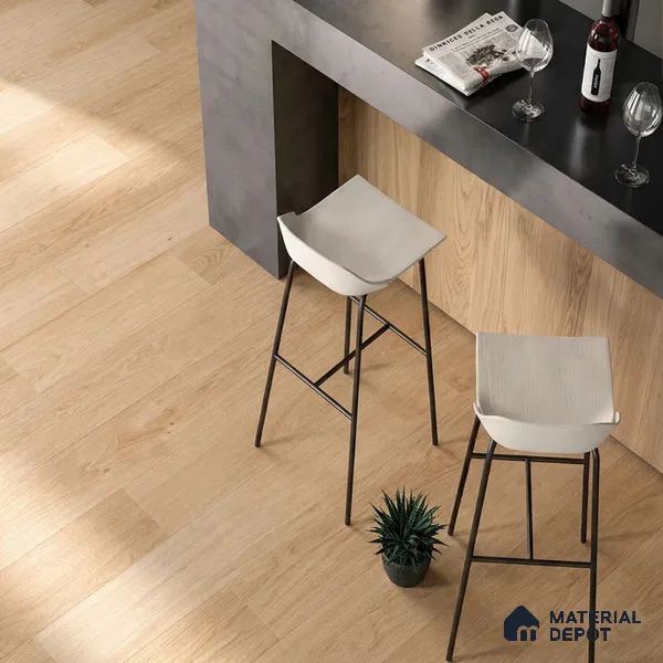 Golden Wood Suede Finish Hybrid Vinyl Flooring | VF 00164 D | 4 ft x 7.2 Inch - 3 mm | Suitable For Bedroom, Office & Indoor Sports Area