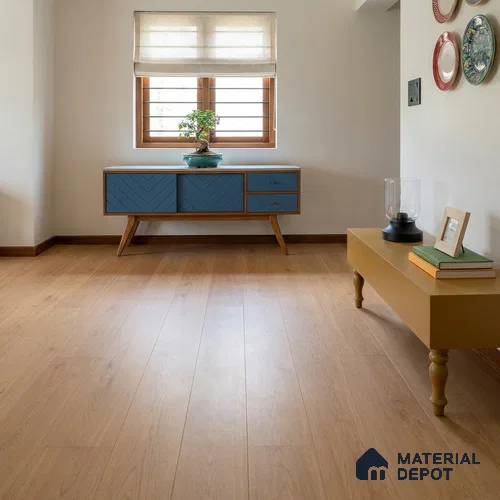 Golden Wood Suede Finish Hybrid Vinyl Flooring | VF 00164 D | 4 ft x 7.2 Inch - 3 mm | Suitable For Bedroom, Office & Indoor Sports Area