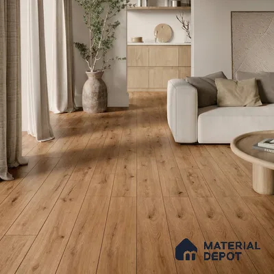 Amber Oak Suede Finish Hybrid Vinyl Flooring | VF 00164 F | 4 ft x 7.2 Inch - 3 mm | Suitable For Bedroom, Office & Indoor Sports Area