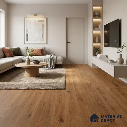 Natural Oak Suede Finish Hybrid Vinyl Flooring | VF 00164 G | 4 ft x 7.2 Inch - 3 mm | Suitable For Bedroom, Office & Indoor Sports Area