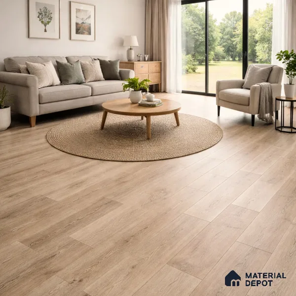 Silver Pine Suede Finish Hybrid Vinyl Flooring | VF 00164 I | 4 ft x 7.2 Inch - 3 mm | Suitable For Bedroom, Office & Indoor Sports Area