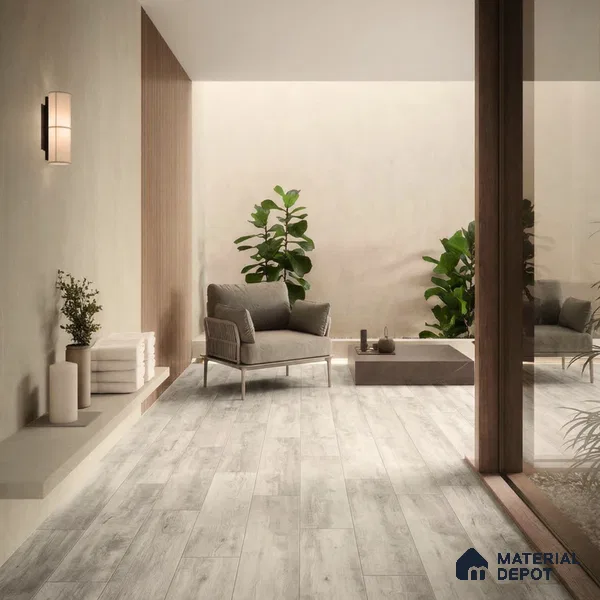 Cement Gray Suede Finish Hybrid Vinyl Flooring | VF 00164 J | 3 ft x 1 ft - 3 mm | Suitable For Bedroom, Office & Indoor Sports Area