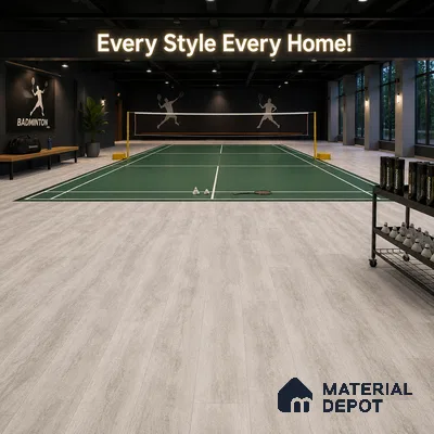 Cement Gray Suede Finish Hybrid Vinyl Flooring | VF 00164 J | 3 ft x 1 ft - 3 mm | Suitable For Bedroom, Office & Indoor Sports Area
