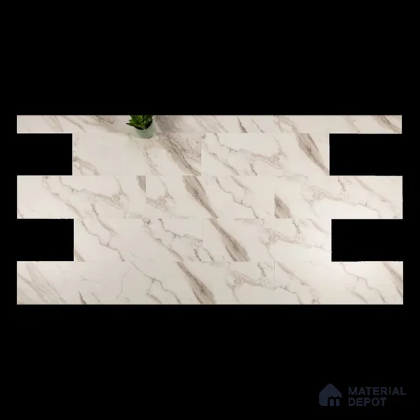 Calcatta Marble Suede Finish Hybrid Vinyl Flooring | VF 00164 L | 3 ft x 1 ft - 3 mm | Suitable For Bedroom, Office & Indoor Sports Area