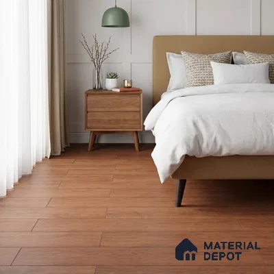 Mahogany Medium Wood Look 4 ft x 7.2 inch - 6.5 mm SPC Flooring | SP 00070 | 10-Year Residential Warranty Click-Lock DIY Installation | Suitable For Kitchen, Living Room & Bedroom
