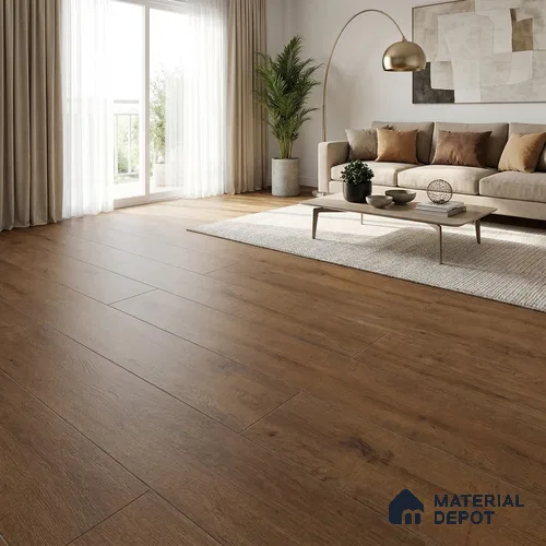 HDF Laminate Wood Floor 4 ft x 8 inch - 8 mm | LF 00283 | 10-Year Residential Warranty AC4 Grade | Arc Click DIY Installation With Wax Coating | Suitable For Living Room, Bedroom & Office