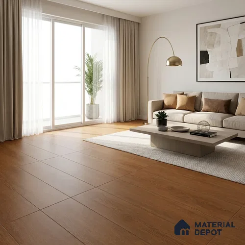 HDF Laminate Wood Floor 4 ft x 8 inch - 8 mm | LF 00284 | 10-Year Residential Warranty AC4 Grade | Arc Click DIY Installation With Wax Coating | Suitable For Living Room, Bedroom & Office