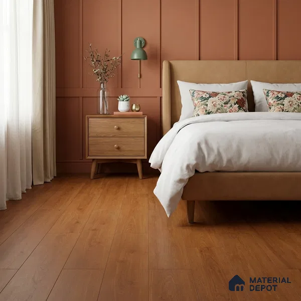 HDF Laminate Wood Floor 4 ft x 8 inch - 8 mm | LF 00286 | 10-Year Residential Warranty AC4 Grade | Arc Click DIY Installation With Wax Coating | Suitable For Living Room, Bedroom & Office