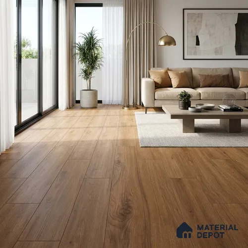HDF Laminate Wood Floor 4 ft x 8 inch - 8 mm | LF 00288 | 10-Year Residential Warranty AC4 Grade | Arc Click DIY Installation With Wax Coating | Suitable For Living Room, Bedroom & Office