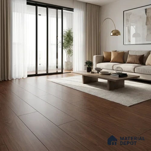 HDF Laminate Wood Floor 4 ft x 8 inch - 8 mm | LF 00292 | 10-Year Residential Warranty AC4 Grade | Arc Click DIY Installation With Wax Coating | Suitable For Living Room, Bedroom & Office