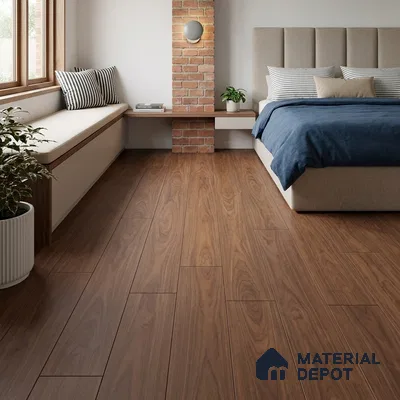 HDF Laminate Wood Floor 4 ft x 8 inch - 8 mm | LF 00292 | 10-Year Residential Warranty AC4 Grade | Arc Click DIY Installation With Wax Coating | Suitable For Living Room, Bedroom & Office