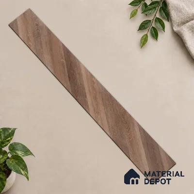 HDF Fish Bone Laminate Wood Floor AC5 Class 33 Grade Chevron Tuscan Harvest Neo LF 00302 D 48 x 12 inch (1220x300 mm) - 8 mm | Natural Wood Grain Surface | V Groove | Unilin Click Locking System Unilin Click Locking System with Moisture Resistant Yellow Backing | European Designs | 12-15 Years Warranty