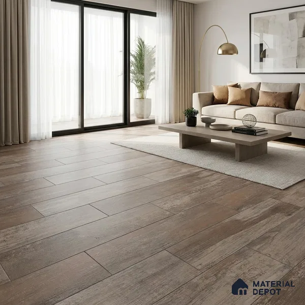 HDF Fish Bone Laminate Wood Floor AC5 Class 33 Grade Chevron Oak Rustic LF 00302 E 48 x 12 inch (1220x300 mm) - 8 mm | Natural Wood Grain Surface | V Groove | Unilin Click Locking System Unilin Click Locking System with Moisture Resistant Yellow Backing | European Designs | 12-15 Years Warranty