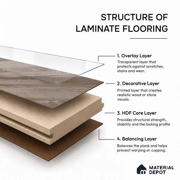 HDF Fish Bone Laminate Wood Floor AC5 Class 33 Grade Chevron Oak Rustic LF 00302 E 48 x 12 inch (1220x300 mm) - 8 mm | Natural Wood Grain Surface | V Groove | Unilin Click Locking System Unilin Click Locking System with Moisture Resistant Yellow Backing | European Designs | 12-15 Years Warranty