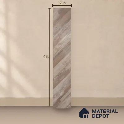 HDF Fish Bone Laminate Wood Floor AC5 Class 33 Grade Chevron Oak Rustic LF 00302 E 48 x 12 inch (1220x300 mm) - 8 mm | Natural Wood Grain Surface | V Groove | Unilin Click Locking System Unilin Click Locking System with Moisture Resistant Yellow Backing | European Designs | 12-15 Years Warranty