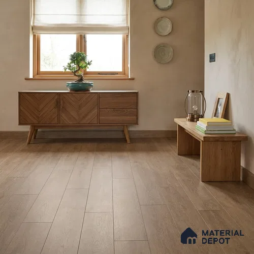 Coastal Pine Light Wood Look 4 ft x 7 inch - 6 mm SPC Flooring | SP 00090 | 5-Year Warranty Click-Lock DIY Installation | Suitable For Kitchen, Living Room & Bedroom