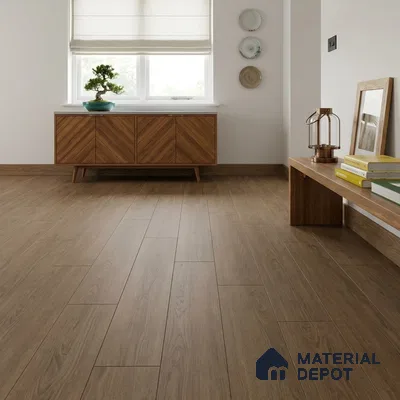 Coffee Wood Look Light Wood Look 4 ft x 7 inch - 5 mm SPC Flooring | SP 00079 | 5-Year Warranty Click-Lock DIY Installation | Suitable For Kitchen, Living Room & Bedroom
