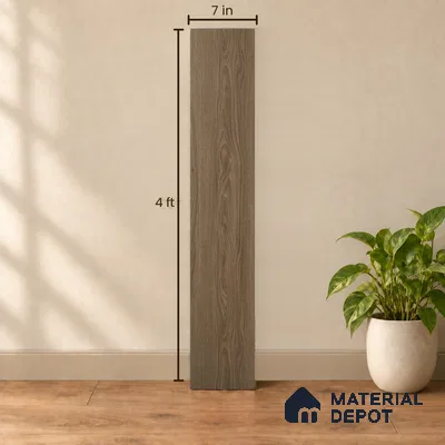 Coffee Wood Look Light Wood Look 4 ft x 7 inch - 5 mm SPC Flooring | SP 00079 | 5-Year Warranty Click-Lock DIY Installation | Suitable For Kitchen, Living Room & Bedroom