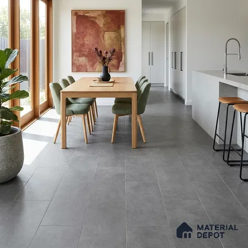 Concrete Canvas Stone Look 2 ft x 1 ft - 6 mm SPC Flooring | SP 00087 | 5-Year Warranty Click-Lock DIY Installation | Suitable For Kitchen, Living Room & Bedroom