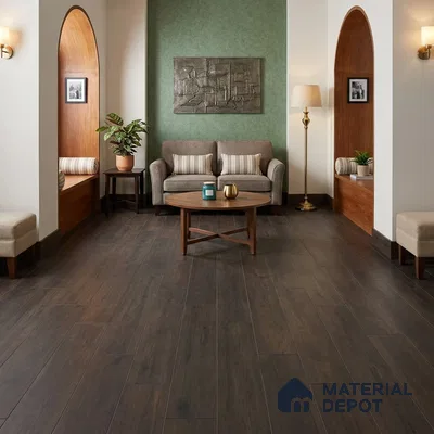 Ebony Majestic Dark Wood Look 4 ft x 7 inch - 5 mm SPC Flooring | SP 00086 | 5-Year Warranty Click-Lock DIY Installation | Suitable For Kitchen, Living Room & Bedroom