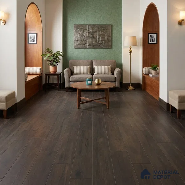 Ebony Majestic Dark Wood Look 4 ft x 7 inch - 5 mm SPC Flooring | SP 00086 | 5-Year Warranty Click-Lock DIY Installation | Suitable For Kitchen, Living Room & Bedroom