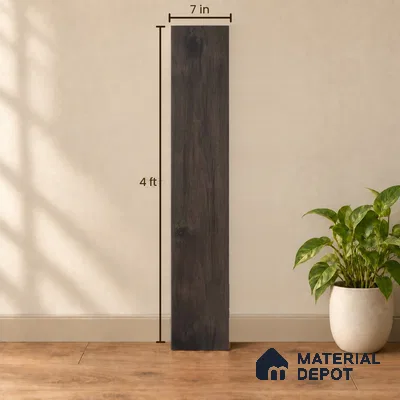 Ebony Majestic Dark Wood Look 4 ft x 7 inch - 5 mm SPC Flooring | SP 00086 | 5-Year Warranty Click-Lock DIY Installation | Suitable For Kitchen, Living Room & Bedroom