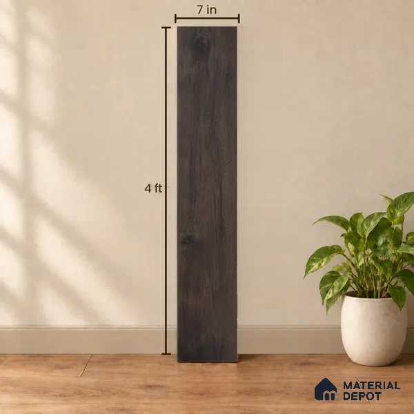 Ebony Majestic Dark Wood Look 4 ft x 7 inch - 5 mm SPC Flooring | SP 00086 | 5-Year Warranty Click-Lock DIY Installation | Suitable For Kitchen, Living Room & Bedroom