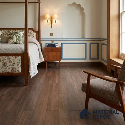 Hickory Haze Dark Wood Look 4 ft x 7 inch - 5 mm SPC Flooring | SP 00085 | 5-Year Warranty Click-Lock DIY Installation | Suitable For Kitchen, Living Room & Bedroom