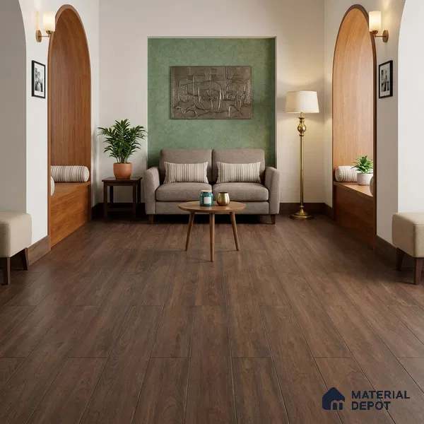 Hickory Haze Dark Wood Look 4 ft x 7 inch - 5 mm SPC Flooring | SP 00085 | 5-Year Warranty Click-Lock DIY Installation | Suitable For Kitchen, Living Room & Bedroom