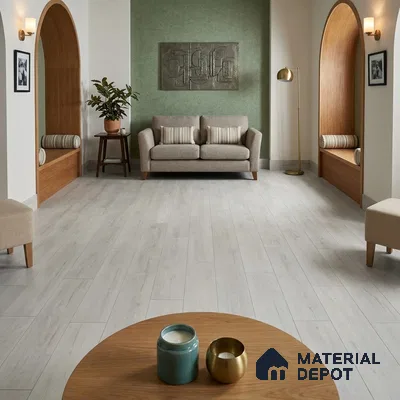Moonlight Grey Grey Wood Look 4 ft x 7 inch - 6 mm SPC Flooring | SP 00091 | 5-Year Warranty Click-Lock DIY Installation | Suitable For Kitchen, Living Room & Bedroom