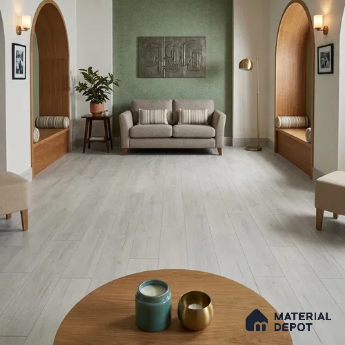Moonlight Grey Grey Wood Look 4 ft x 7 inch - 6 mm SPC Flooring | SP 00091 | 5-Year Warranty Click-Lock DIY Installation | Suitable For Kitchen, Living Room & Bedroom