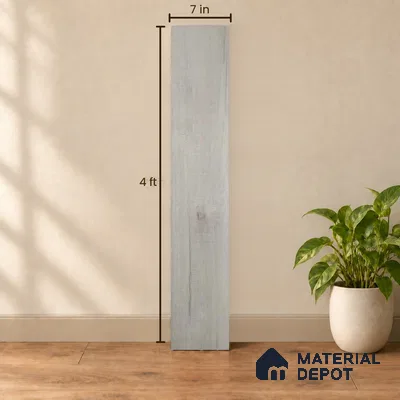 Moonlight Grey Grey Wood Look 4 ft x 7 inch - 6 mm SPC Flooring | SP 00091 | 5-Year Warranty Click-Lock DIY Installation | Suitable For Kitchen, Living Room & Bedroom