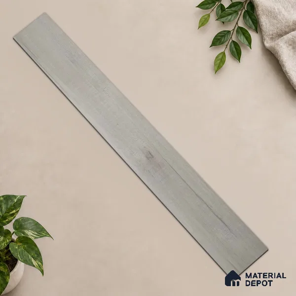 Moonlight Grey Grey Wood Look 4 ft x 7 inch - 6 mm SPC Flooring | SP 00091 | 5-Year Warranty Click-Lock DIY Installation | Suitable For Kitchen, Living Room & Bedroom