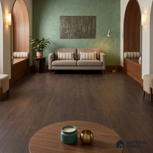 Walnut Royale Medium Wood Look 4 ft x 7 inch - 6 mm SPC Flooring | SP 00081 B | 5-Year Warranty Click-Lock DIY Installation | Suitable For Kitchen, Living Room & Bedroom