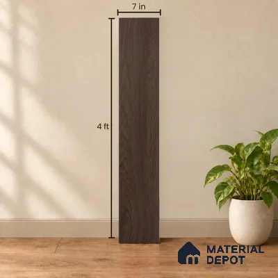 Walnut Royale Medium Wood Look 4 ft x 7 inch - 6 mm SPC Flooring | SP 00081 B | 5-Year Warranty Click-Lock DIY Installation | Suitable For Kitchen, Living Room & Bedroom