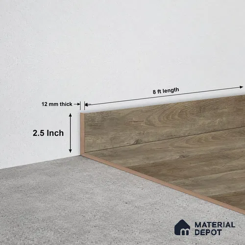 SPC Skirting TF 00402 H | 8 ft x 2.5 inch - 12 mm | Compatible for SPC Floor SP 00106