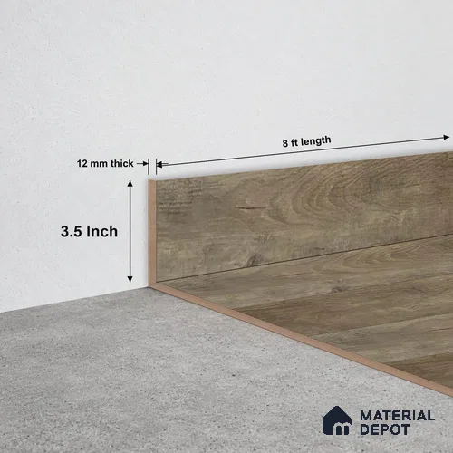 SPC Skirting TF 00402 J | 8 ft x 3.5 inch - 12 mm | Compatible for SPC Floor SP 00106