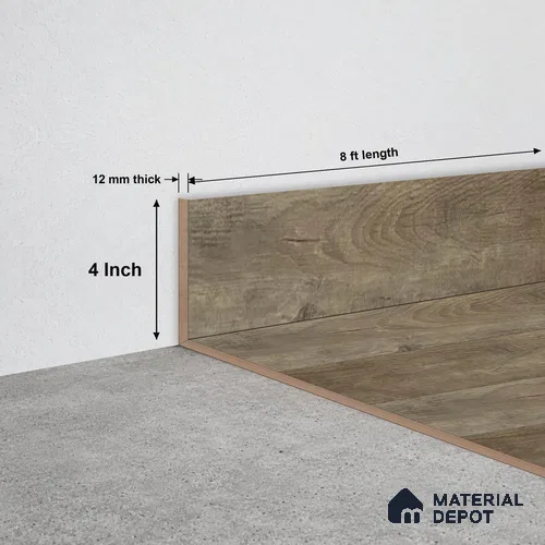 SPC Skirting TF 00402 K | 8 ft x 4 inch - 12 mm | Compatible for SPC Floor SP 00106