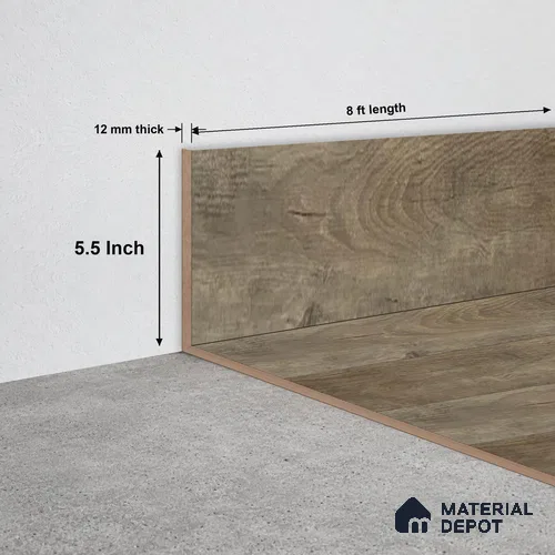 SPC Skirting TF 00402 N | 8 ft x 5.5 inch - 12 mm | Compatible for SPC Floor SP 00106
